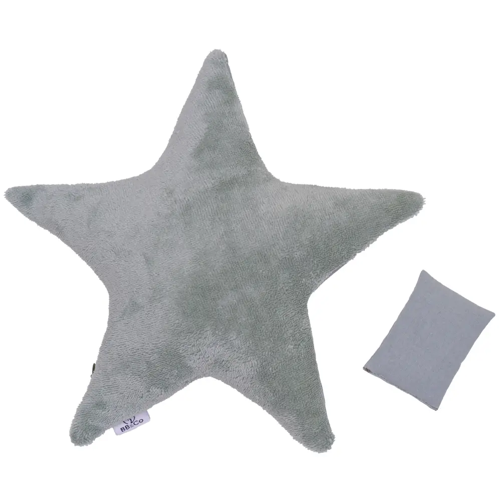 Bouillotte étoile bambou/ gaze de coton vert de gris de bébé and Co par rêves de fil