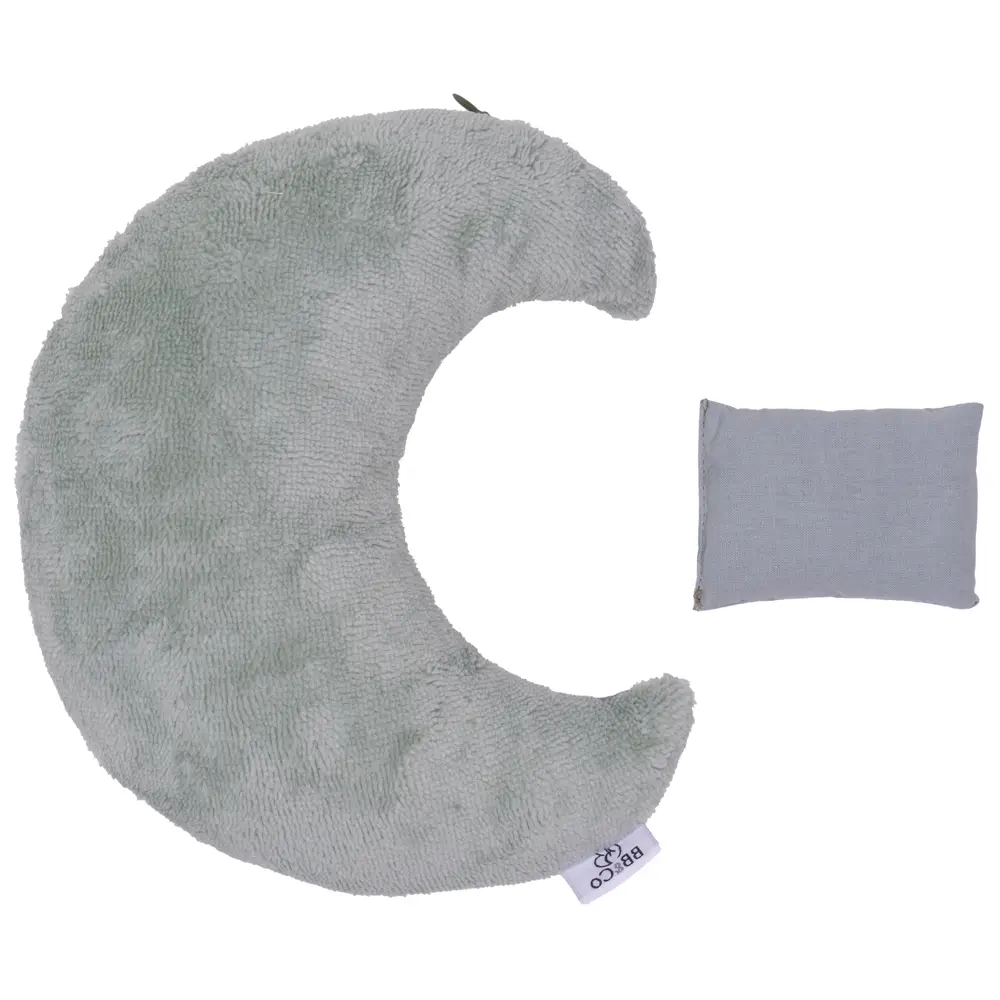Bouillotte lune bambou/ gaze de coton vert de gris de bébé and Co par rêves de fil