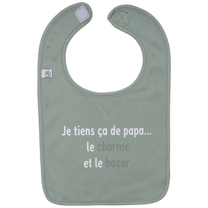 Bavoir à message "Je tiens ça de papa"