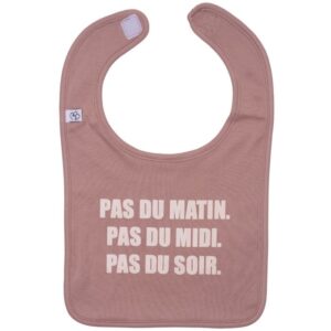 Bavoir à message "Pas du matin"couleur mocha