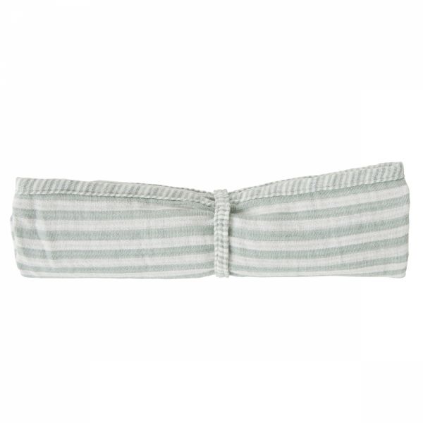 Lange gaze de coton gaufré rayé vert de gris de bébé and co par rêves de fil